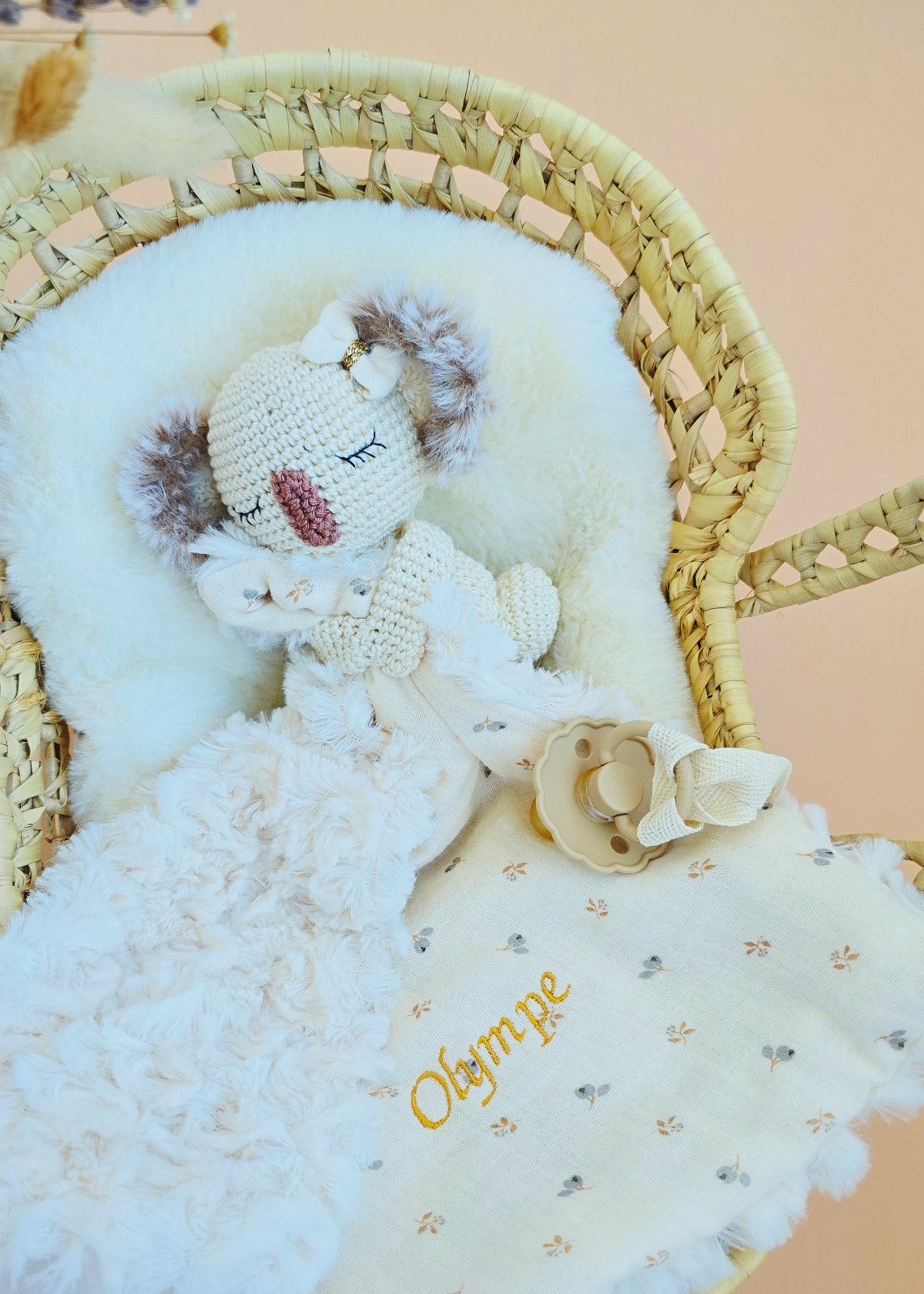 Doudou Koala Personnalisé, Doudou-attache tétine