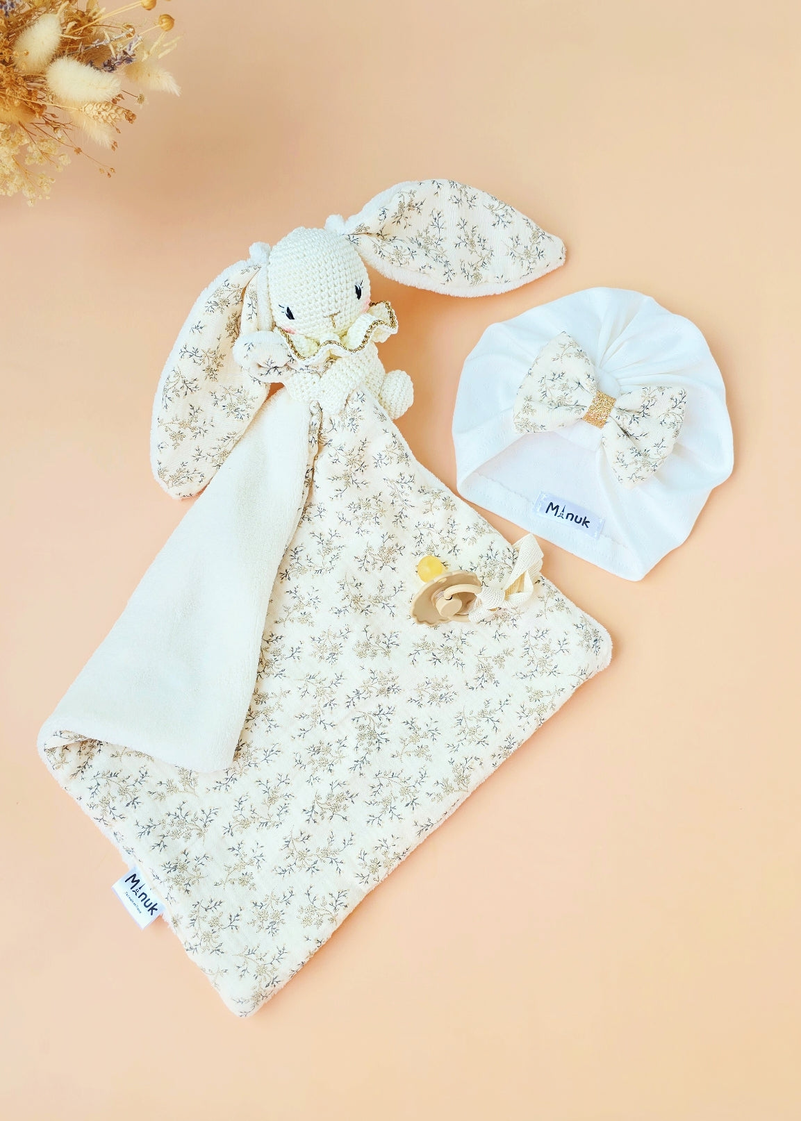 Coffret Personnalisé Doudou Lapin & Turban Naissance