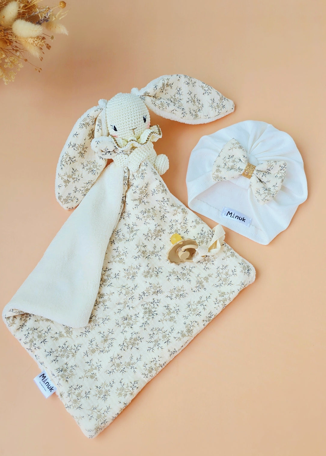 Coffret Personnalisé Doudou Lapin & Turban Naissance