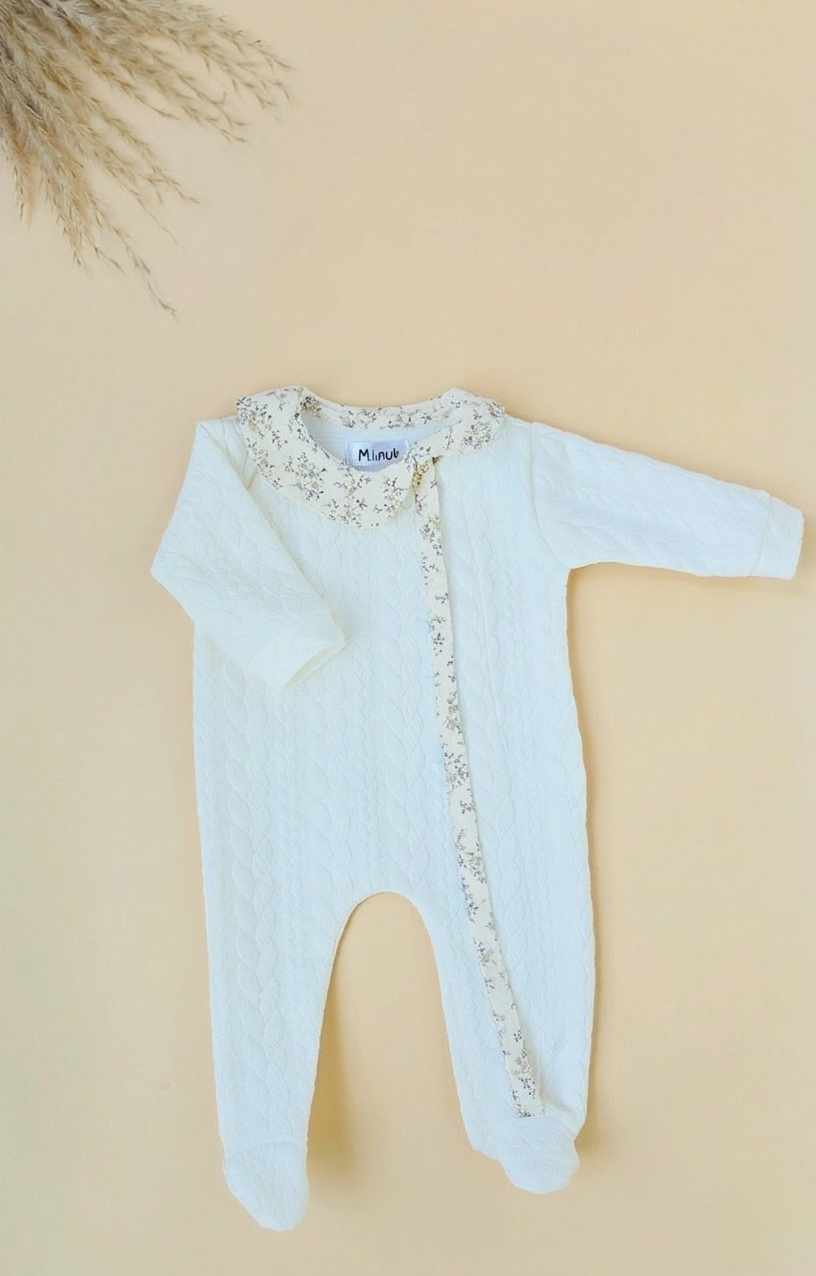 Ensemble Naissance Pyjama Personnalisé col Claudine Turban bébé fille