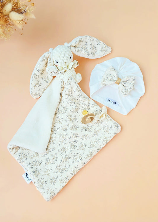 Coffret Personnalisé Doudou Lapin & Turban Naissance
