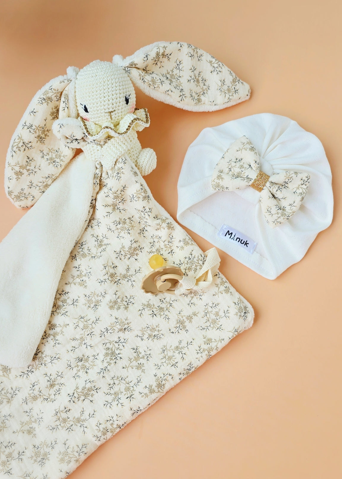 Coffret Personnalisé Doudou Lapin & Turban Naissance