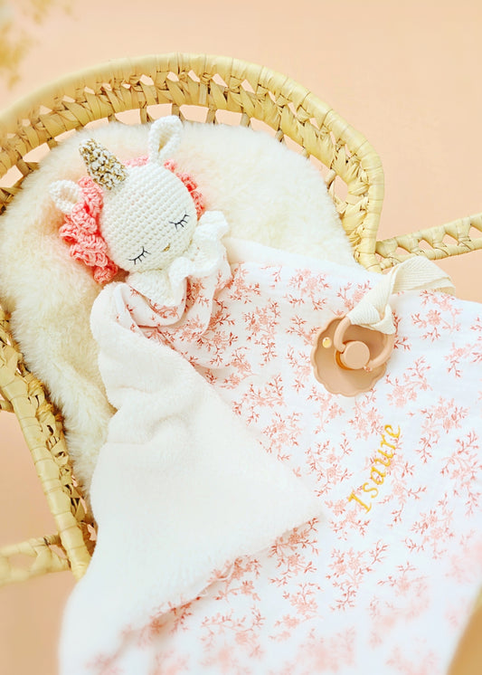 Doudou Attache tétine Licorne Personnalisé