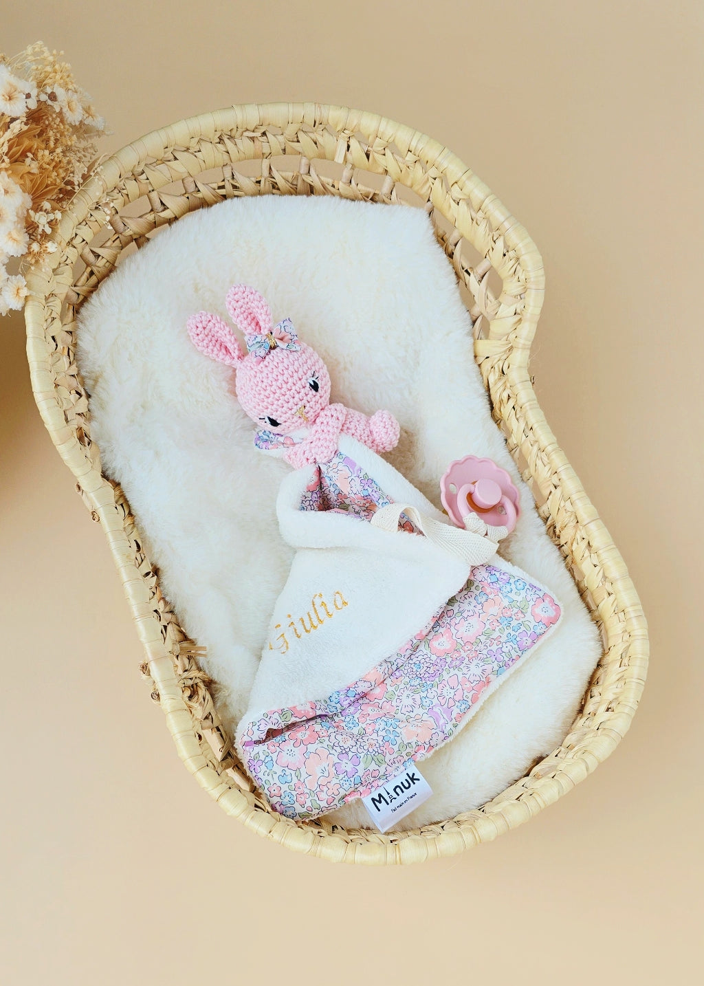 Mini Doudou-pinza para chupete Lapinou