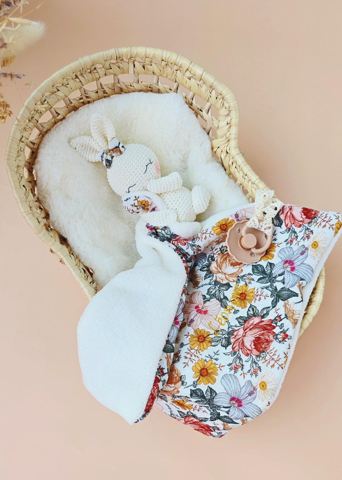 Doudou Lapin Personnalisé Fleurie Coloris