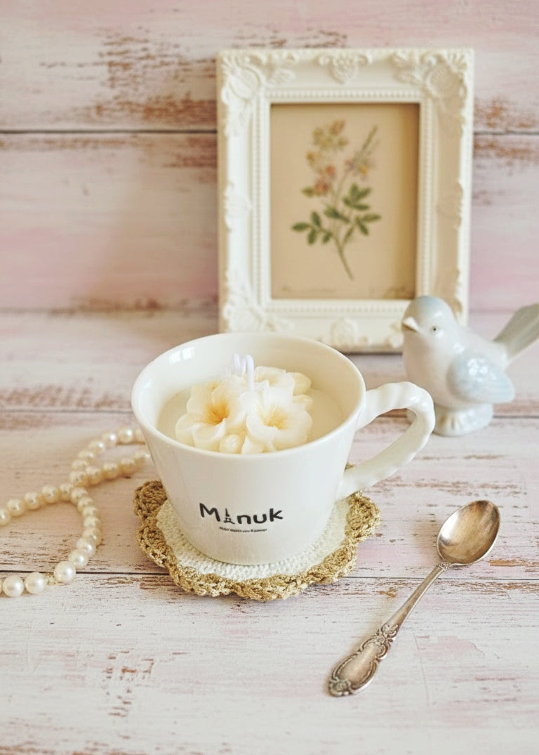 Bougie Parfumée Tasse Céramique Sous-coup en Crochet