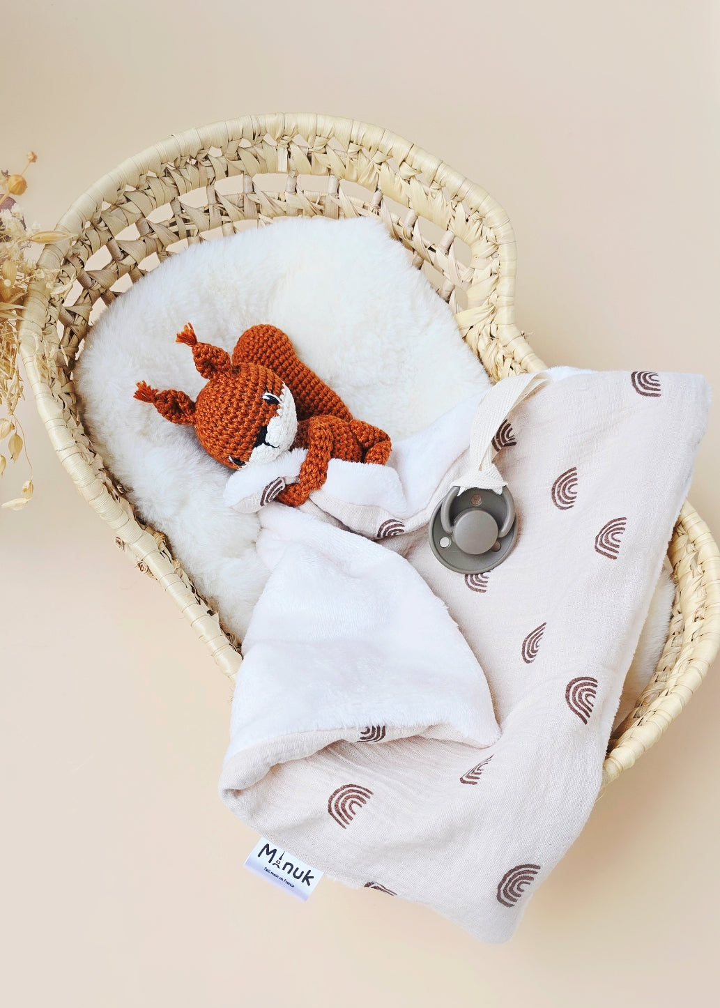 Personalized Squirrel Pacifier Clip Comforter