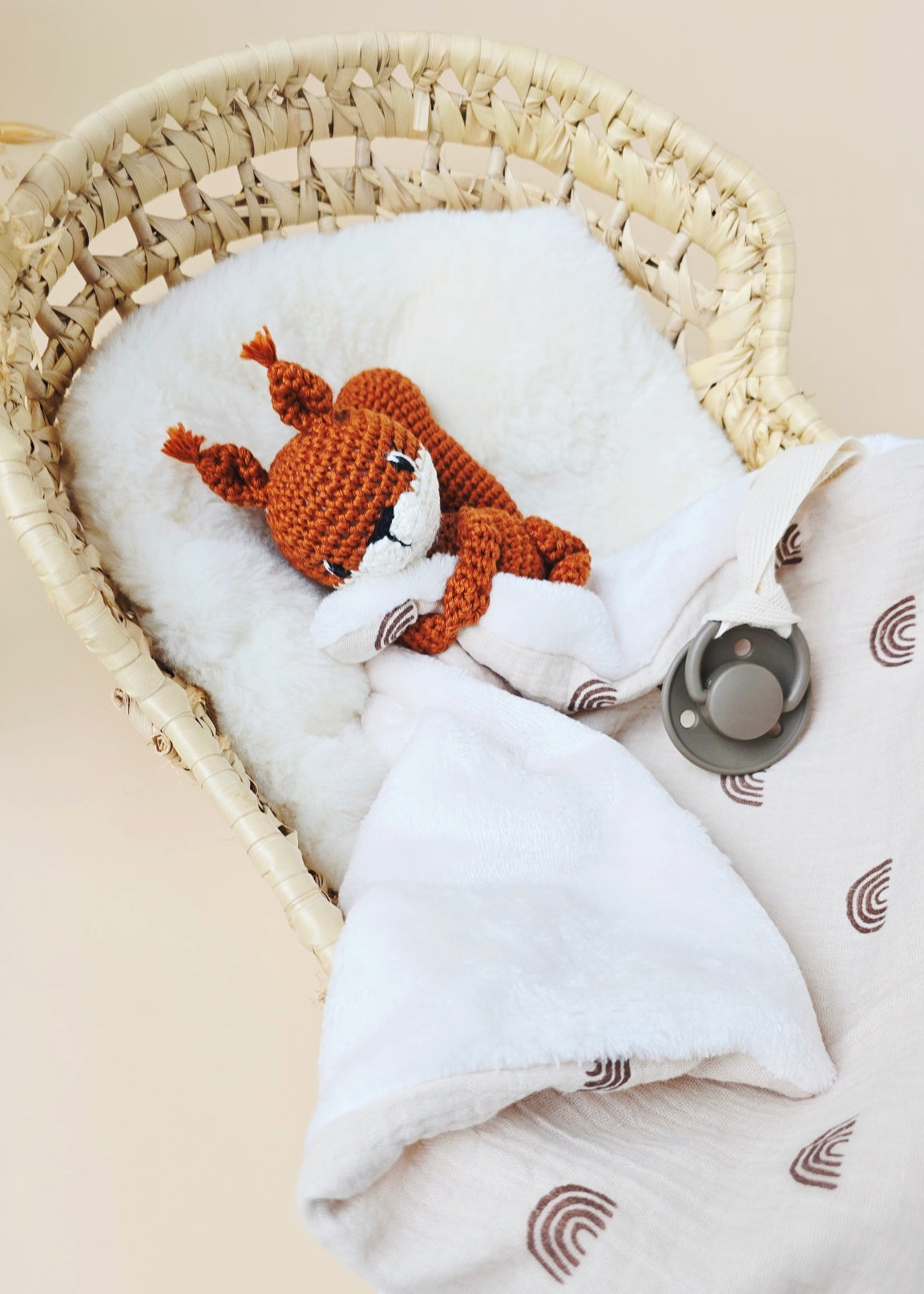 Personalized Squirrel Pacifier Clip Comforter
