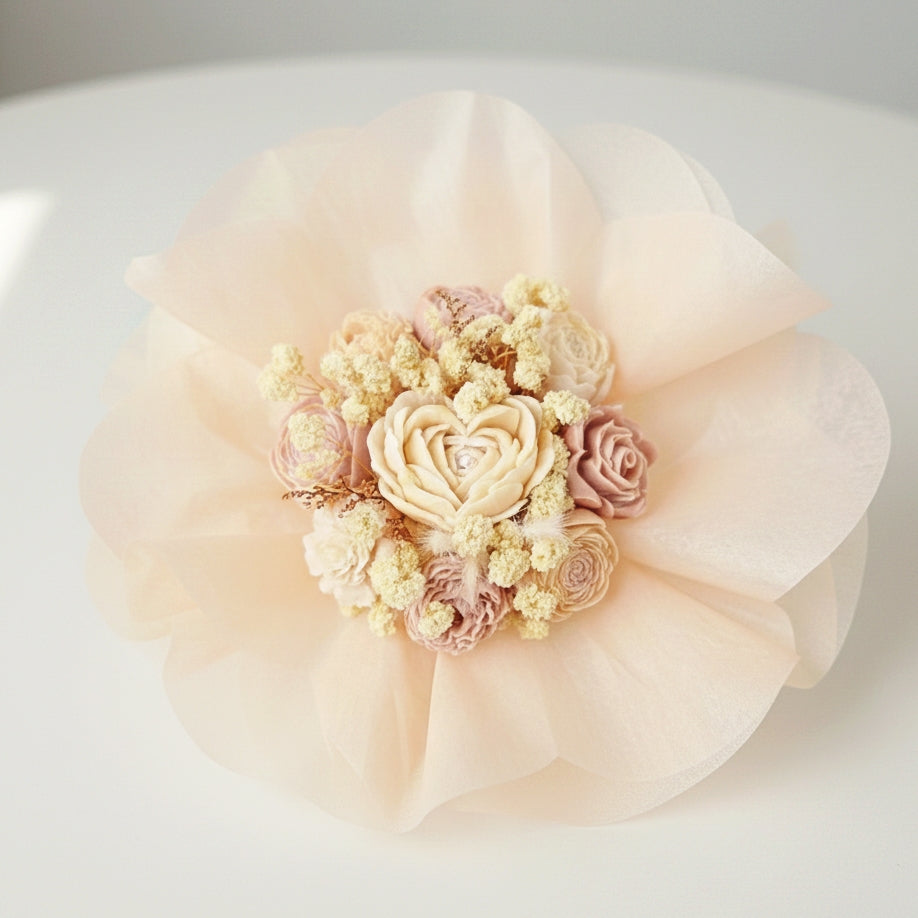 Bouquet Bougie et Fondants Parfumées Rose Doré/Rose Vieux, Coloris & parfums disponibles