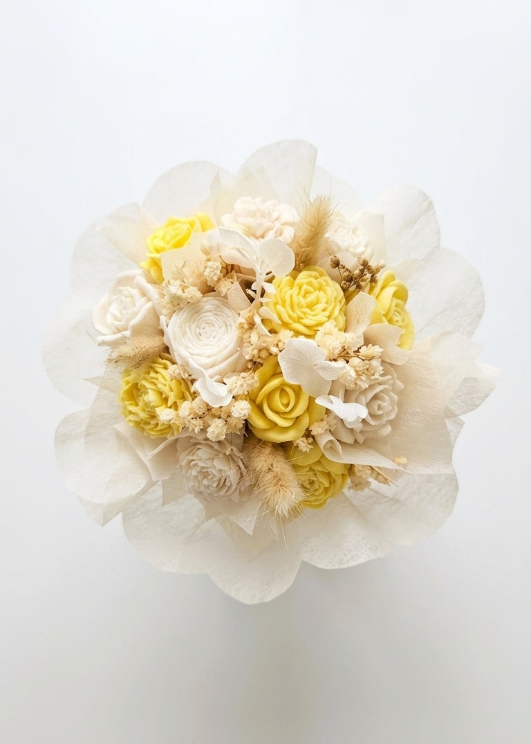 Bouquet Fondants Parfumé dans un Mug en Grès, Cadeau Anniversaire, Parfum de Grasse, Cire de Soja, Coloris et parfums disponibles