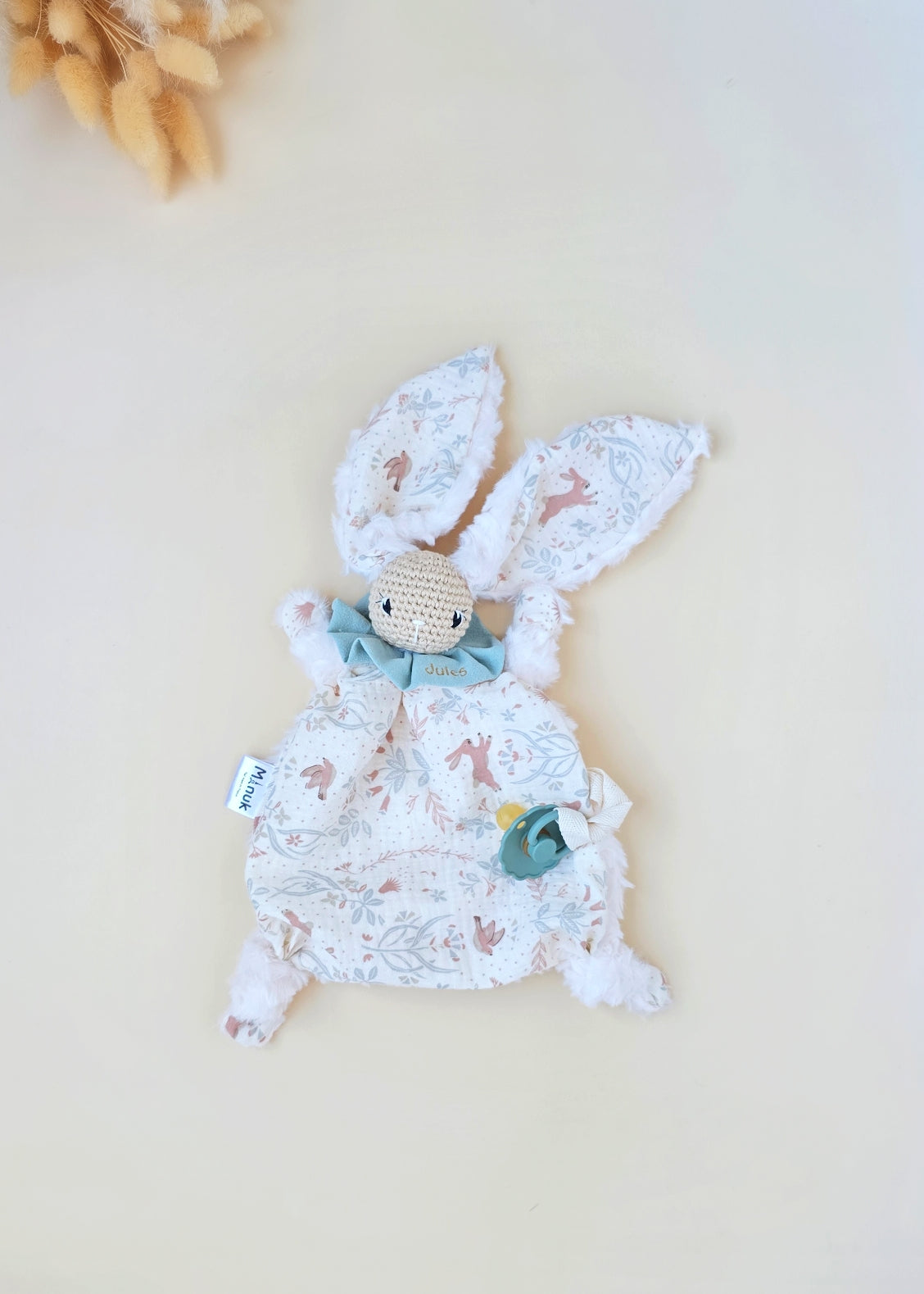 Doudou Lapin Attache tétine