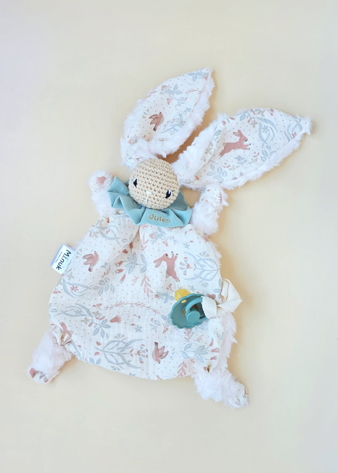 Doudou Lapin Attache tétine