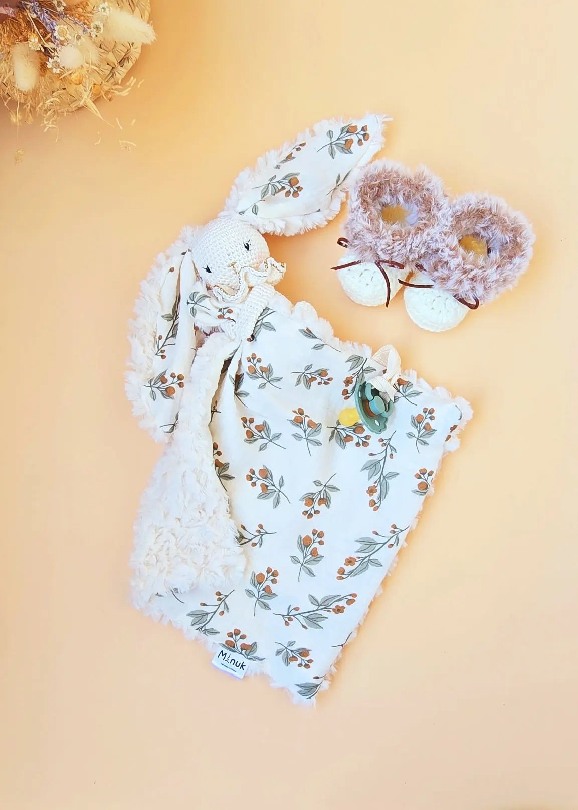 Coffret Doudou Personnalisé Chaussons bébé MANUK FRANCE