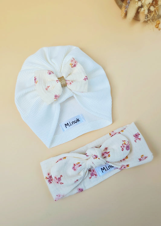 Ensemble Turban et Bandeau Bébé fille 0/3mois